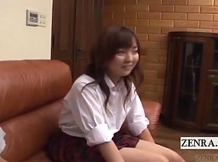 Subtitles CFNM curious Japanese schoolgirl