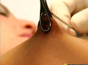Needle pierced her little teat