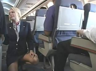 Amazing Stewardess Blow Cumshoot