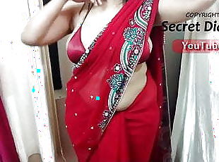 Red Bikini And Red Saree Desi Mom Milf Big boobs
