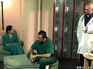 enfermera, doctor, uniforme