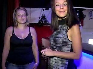 French brunette visit a swinger club and gangbangs