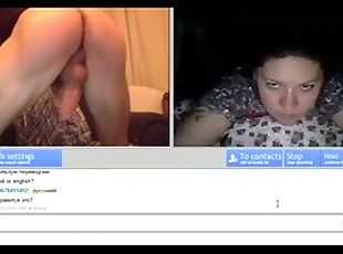 masturbation, russe, femme-habillée-mec-nu, webcam, clignotant