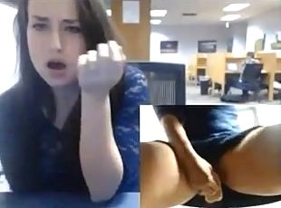 Teen masturbates in a public library