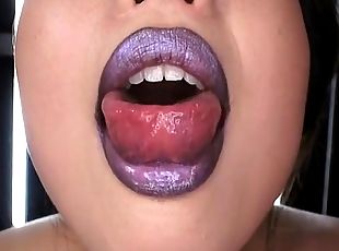 Sexy Purple Lipstick Kisses & Smooches - Lips Fetish