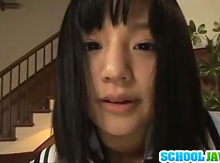 Cute Japanese school girl gets drilled