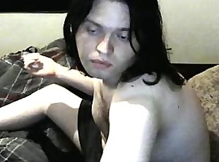 Retarded Goth Jerking Off While Crying