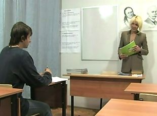 krievu, studente, skolotāja
