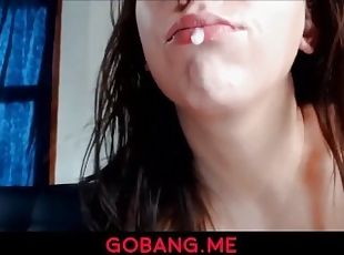 Smoking hot mother throat fuck with oral creampie#