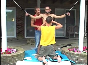 Boys bondage outdoor