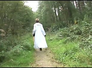 English Milf with Big Tits Walking in the Woods