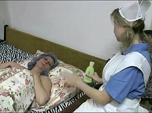 infirmière, granny, lesbienne, mignonne