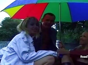 Risky public sex in the car after outdoor fucking with Louise Louellen and